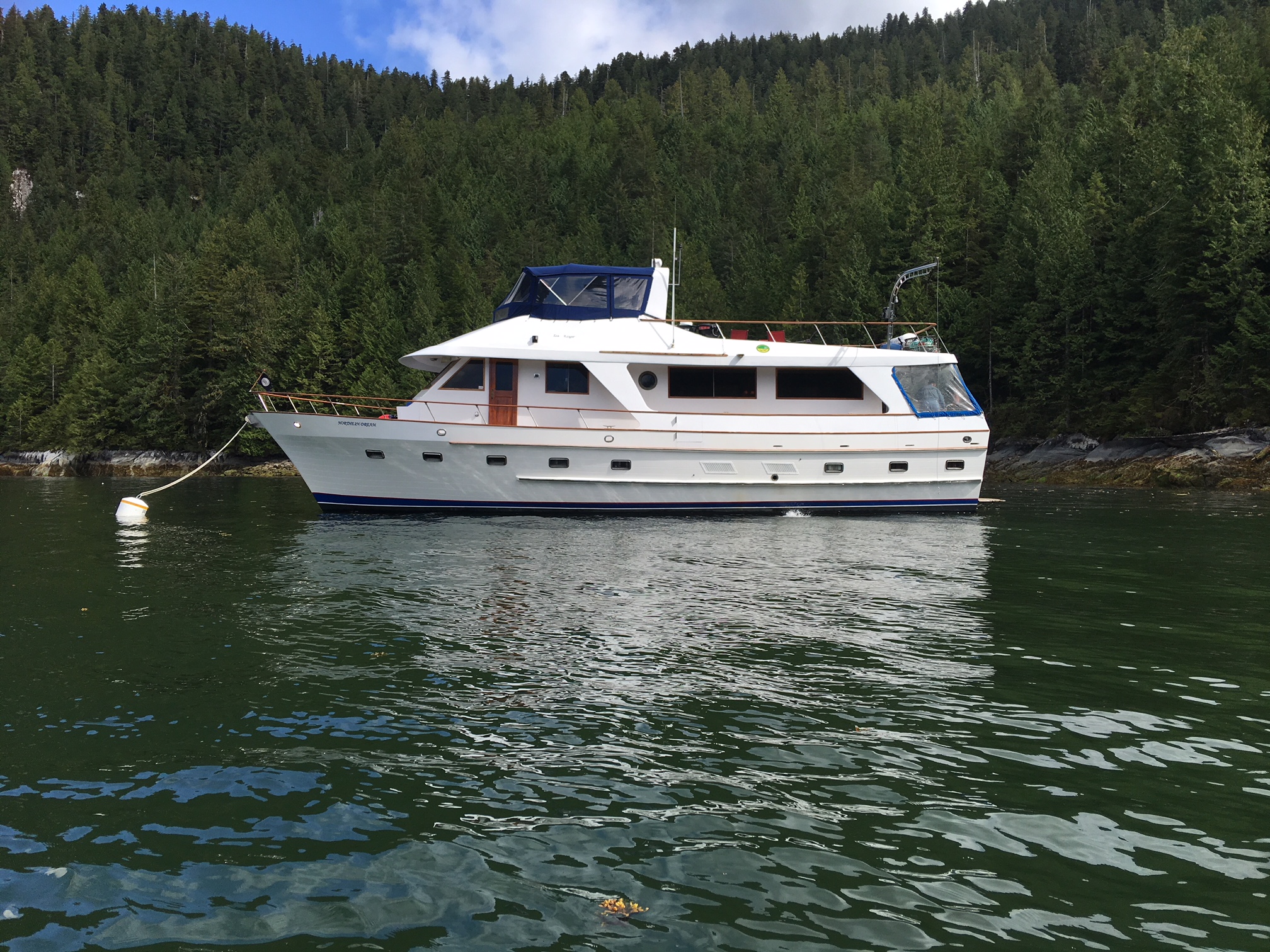 The Northern Dream yacht cruising the Columbia River Gorge