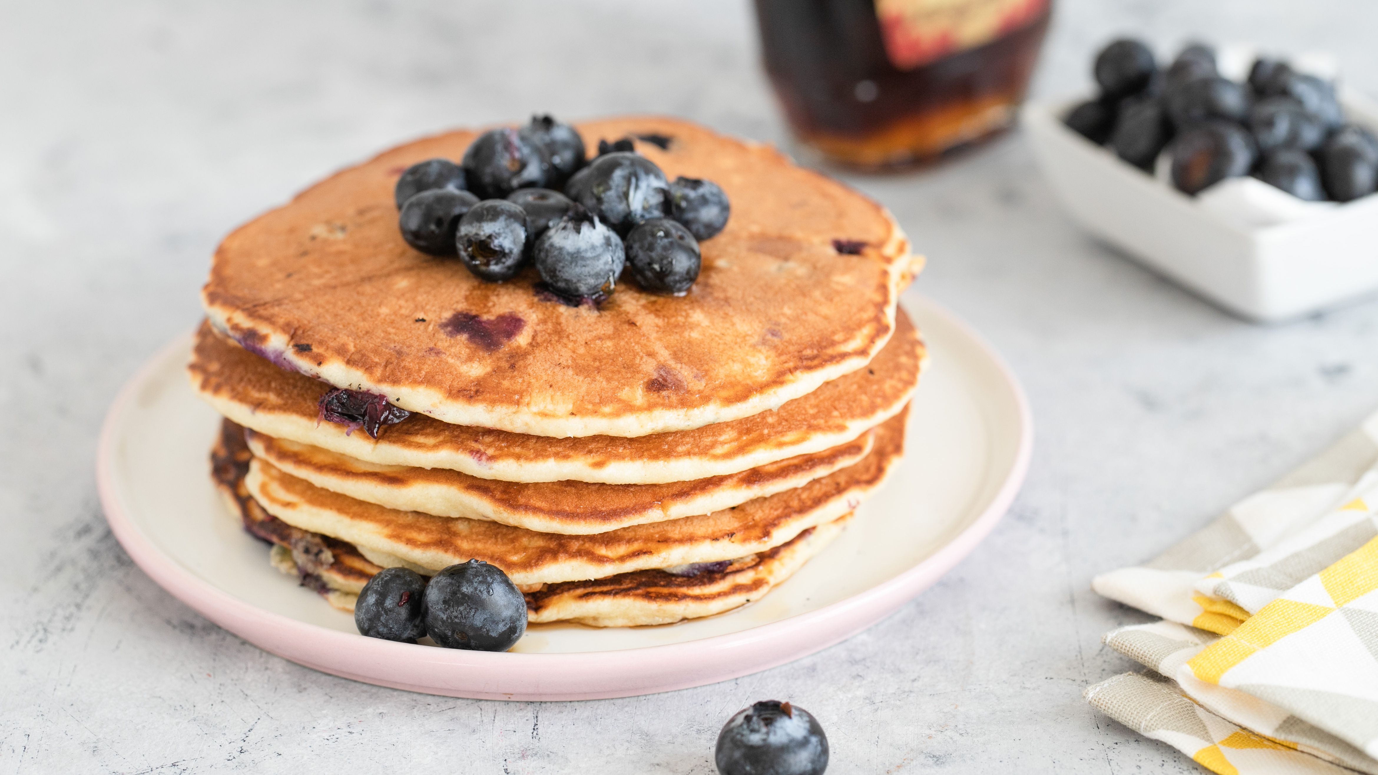 blueberry pancakes stack