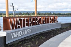 vancouver waterfront park sign in vancouver washington