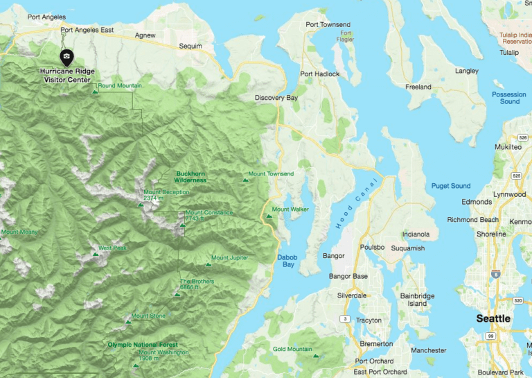 Map to Hurricane Ridge Olympic National Park 