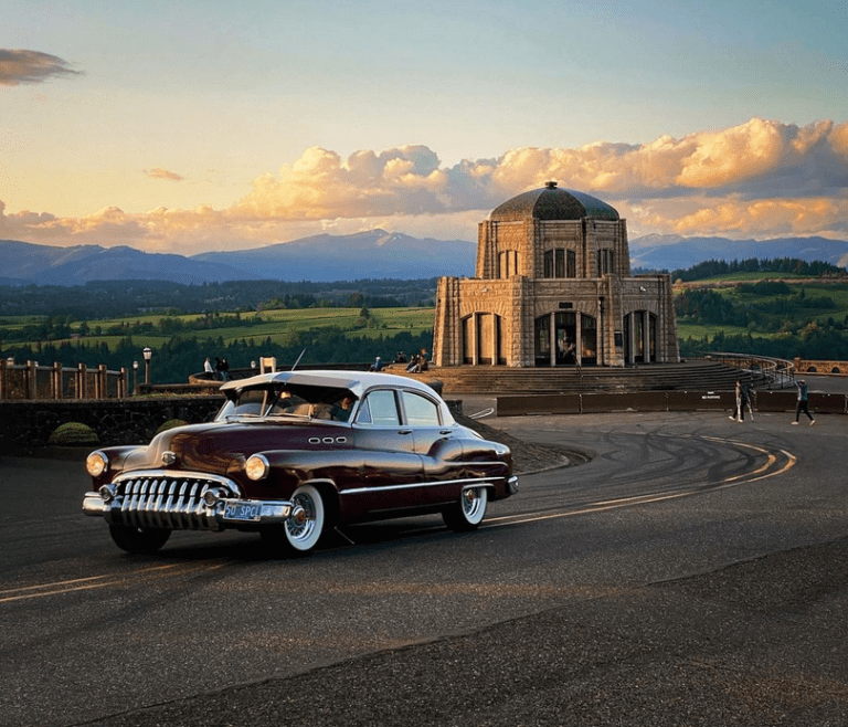 vista house and vintage car in oregon by san s saechao